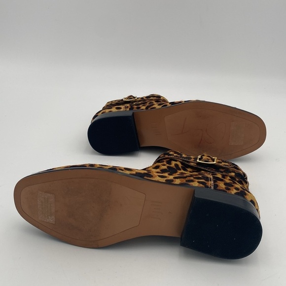 JJill Leopard Print Ankle Boot women 7 cow fur festival Casual office retro boho - Picture 11 of 16